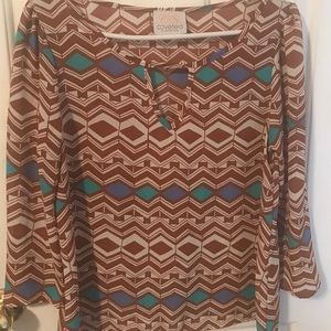 Gorgeous Coveted Clothing Aztec Print Blouse